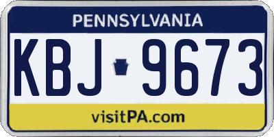 PA license plate KBJ9673