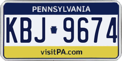 PA license plate KBJ9674