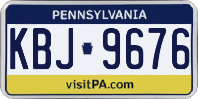 PA license plate KBJ9676