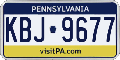 PA license plate KBJ9677