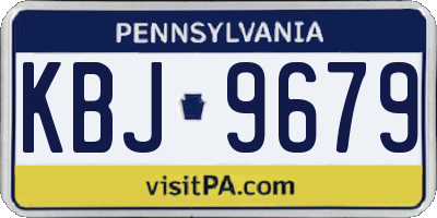 PA license plate KBJ9679