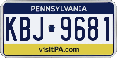PA license plate KBJ9681
