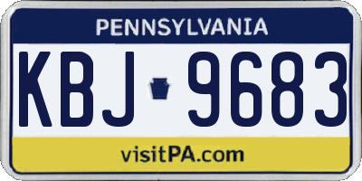 PA license plate KBJ9683