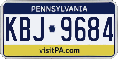 PA license plate KBJ9684