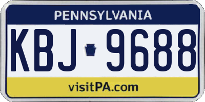 PA license plate KBJ9688