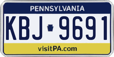 PA license plate KBJ9691