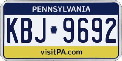 PA license plate KBJ9692