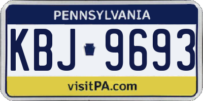 PA license plate KBJ9693