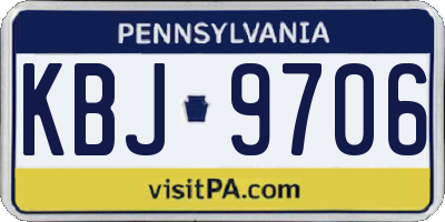 PA license plate KBJ9706