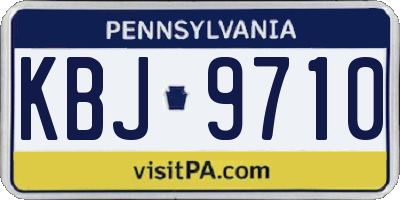 PA license plate KBJ9710
