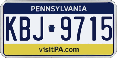 PA license plate KBJ9715