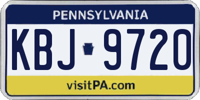 PA license plate KBJ9720