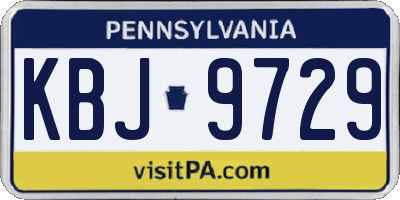 PA license plate KBJ9729