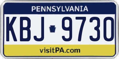 PA license plate KBJ9730