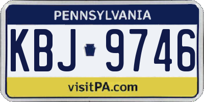 PA license plate KBJ9746