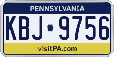PA license plate KBJ9756