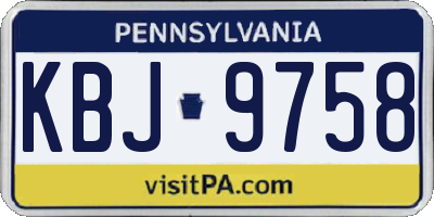 PA license plate KBJ9758