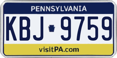 PA license plate KBJ9759