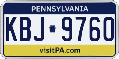 PA license plate KBJ9760