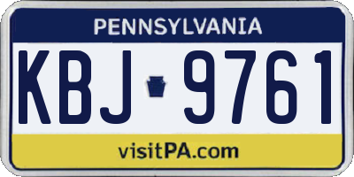 PA license plate KBJ9761
