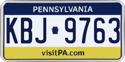 PA license plate KBJ9763