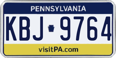 PA license plate KBJ9764