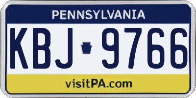 PA license plate KBJ9766