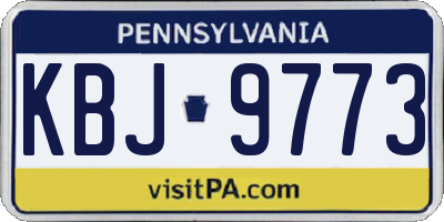 PA license plate KBJ9773