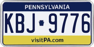 PA license plate KBJ9776