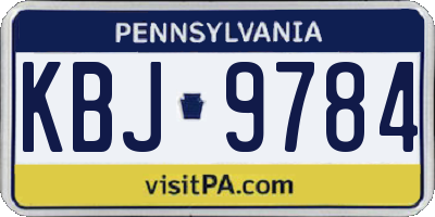 PA license plate KBJ9784