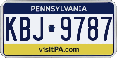 PA license plate KBJ9787