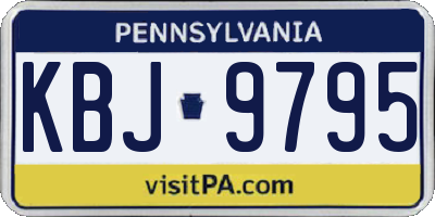 PA license plate KBJ9795