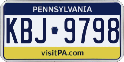 PA license plate KBJ9798