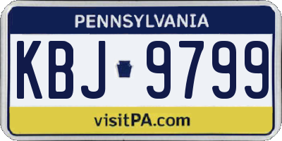 PA license plate KBJ9799