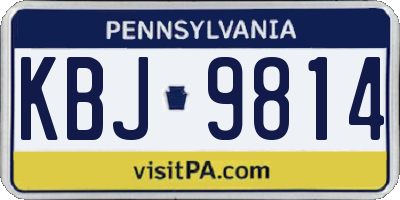 PA license plate KBJ9814
