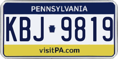 PA license plate KBJ9819