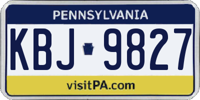 PA license plate KBJ9827