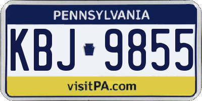 PA license plate KBJ9855