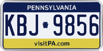 PA license plate KBJ9856