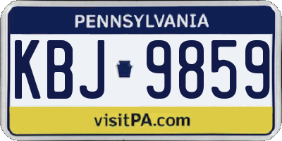 PA license plate KBJ9859