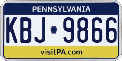 PA license plate KBJ9866