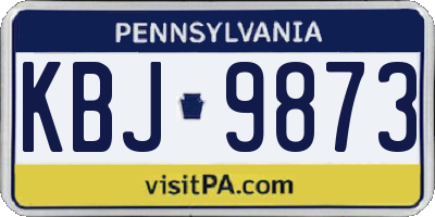 PA license plate KBJ9873