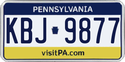 PA license plate KBJ9877