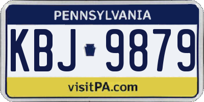PA license plate KBJ9879