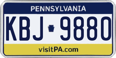 PA license plate KBJ9880