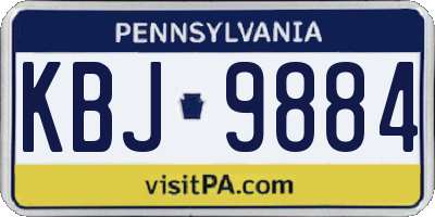 PA license plate KBJ9884