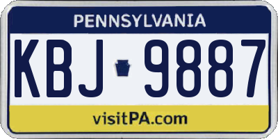 PA license plate KBJ9887