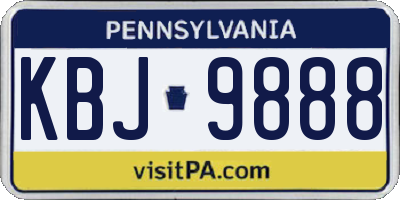 PA license plate KBJ9888