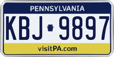 PA license plate KBJ9897