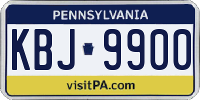 PA license plate KBJ9900
